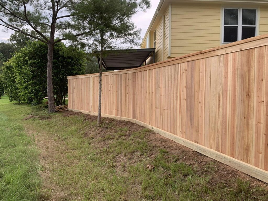 Wood privacy fence
